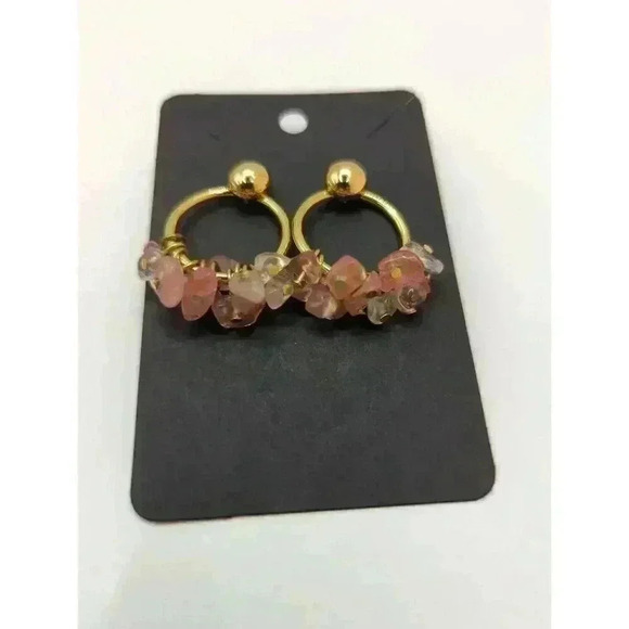 NWT Rue21 Etc Womens Floral Beaded Drop Hoop Earrings Set Of 3 Pairs - Picture 5 of 6